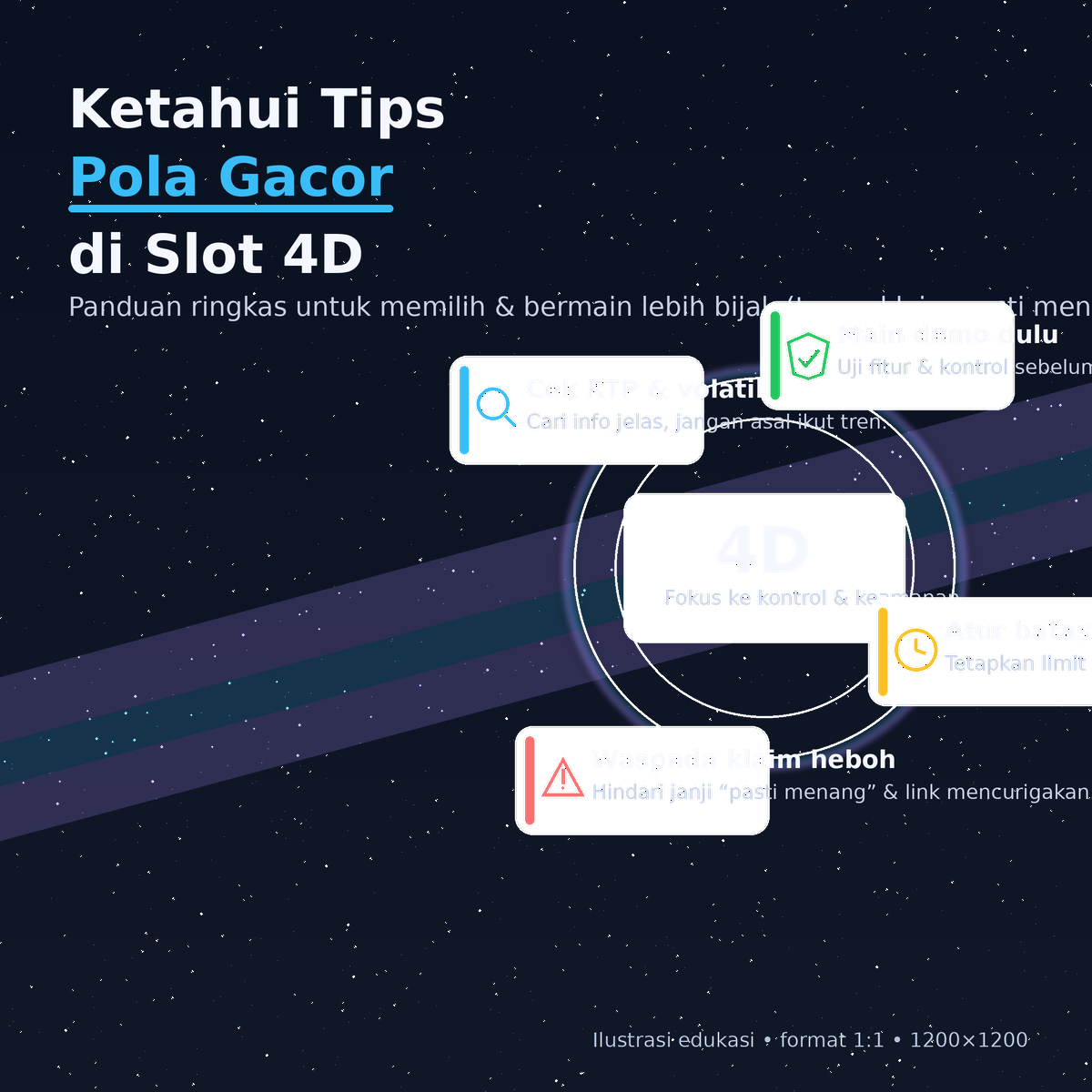 Ketahui tips pola gacor slot 4D: pahami RTP & volatilitas, uji demo, atur modal, batasi waktu, dan hindari klaim pasti menang berlebihan, biar tenang.
